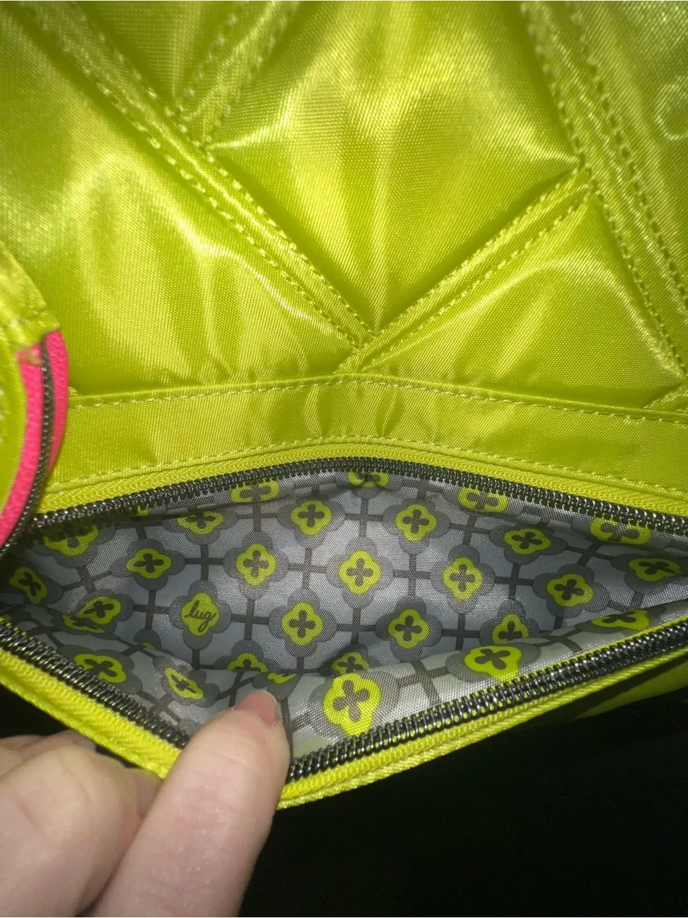 NWT: Lug Skyhop Quilted Backpack with Heart Coin Pouch